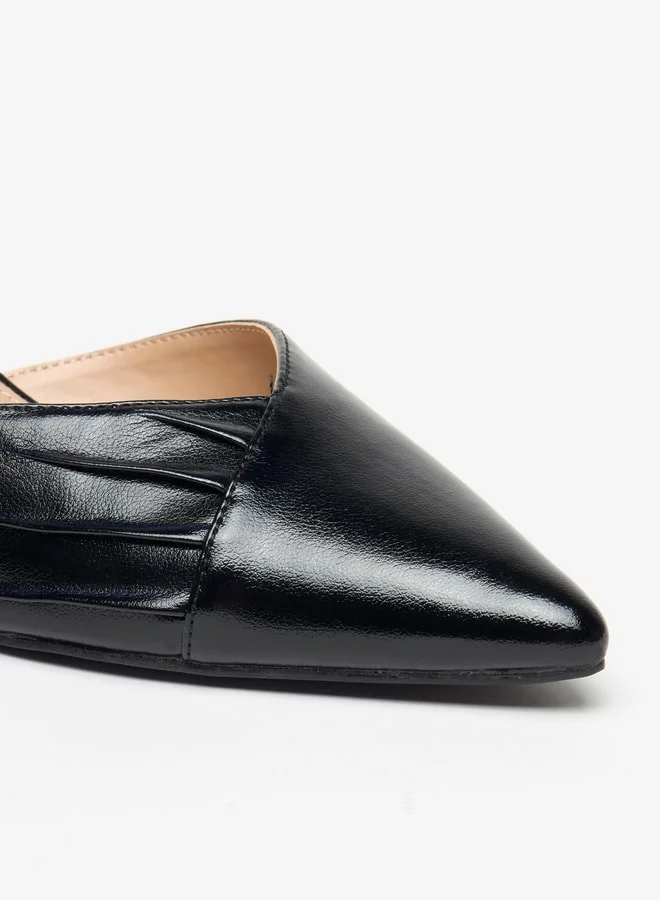 فلورا بيلا من شو إكسبرس Women's Textured Pointed Toe Mules with Flared Heels