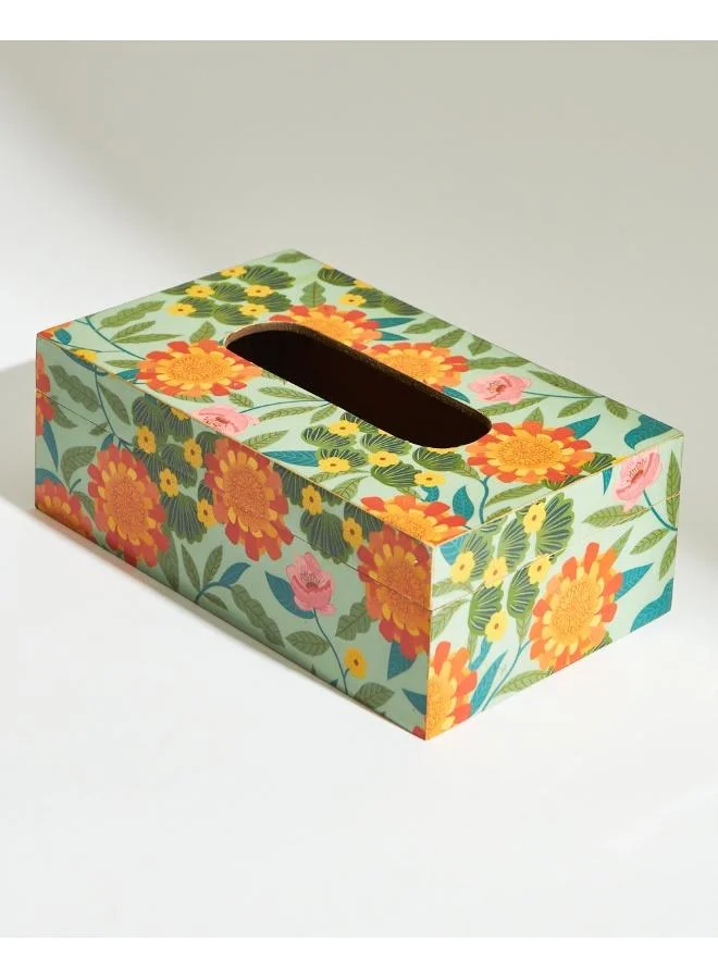 Chumbak Marigold Tissue Box, Wood