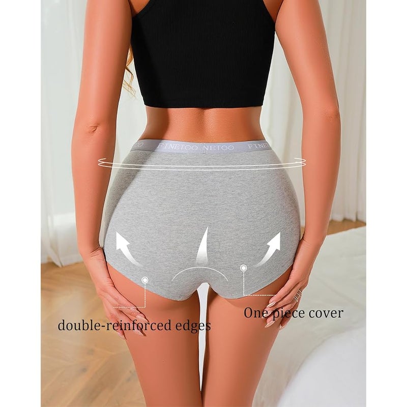FINETOO Womens Cotton Boy Shorts Underwear Full Coverage Soft Boxer Briefs Panties for Lady Girls 6 Pack - Image 3
