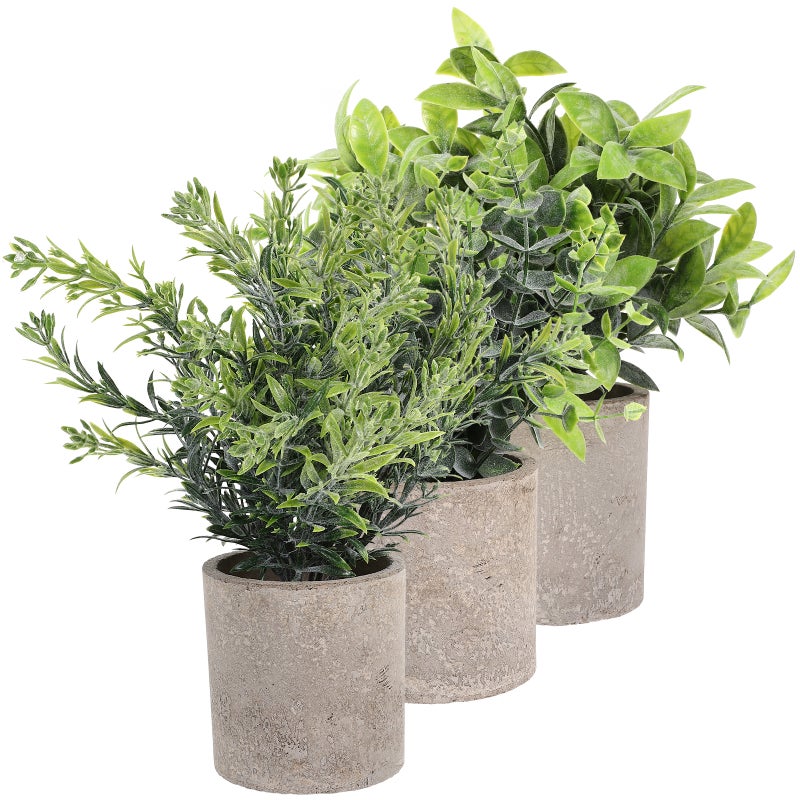 🌱 نباتات صناعية خضراء واقعية في أواني ريفية لتزيين المنزل - Image 1
