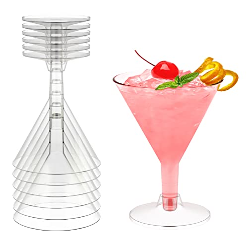 Plastic Martini Glasses  60 Pack 5 Oz  Crystal Clear Disposable Martini Glasses With Stem  Cocktail Glasses  Ideal For Weddings Birthdays And Parties  Perfect For Appetizers And Desserts