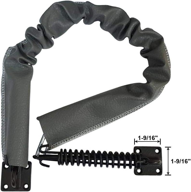 QCAA Extra Heavy Storm Door Chain Check, 32" Length, Solid Brass Bracket ORB (Oil Rubbed Bronze, US10B), 304 Stainless Steel Hook, Grey Textured Vinyl Cover, 1 Pack, Made in Taiwan - Image 3