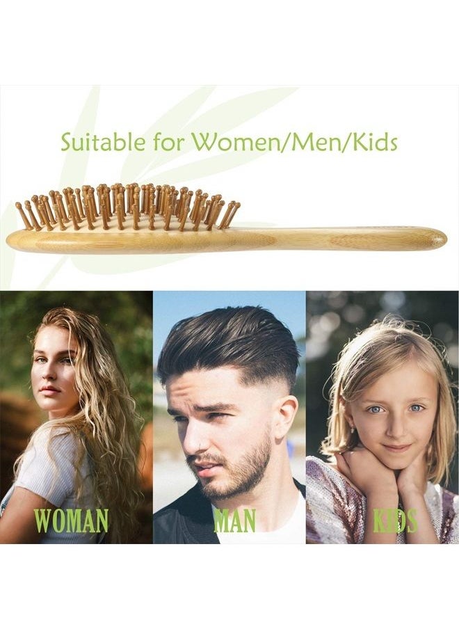 GAINWELL Bamboo Paddle Hair Brush All,Thick - Bamboo Bristles Detangling Hairbrush for Massaging Scalp, Women, Yellow  - Image 5