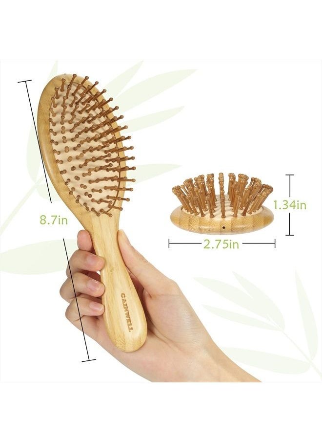 GAINWELL Bamboo Paddle Hair Brush All,Thick - Bamboo Bristles Detangling Hairbrush for Massaging Scalp, Women, Yellow  - Image 3