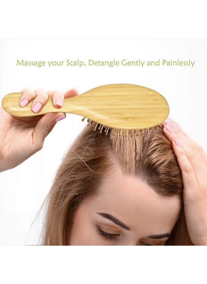 GAINWELL Bamboo Paddle Hair Brush All,Thick - Bamboo Bristles Detangling Hairbrush for Massaging Scalp, Women, Yellow  - Image 4