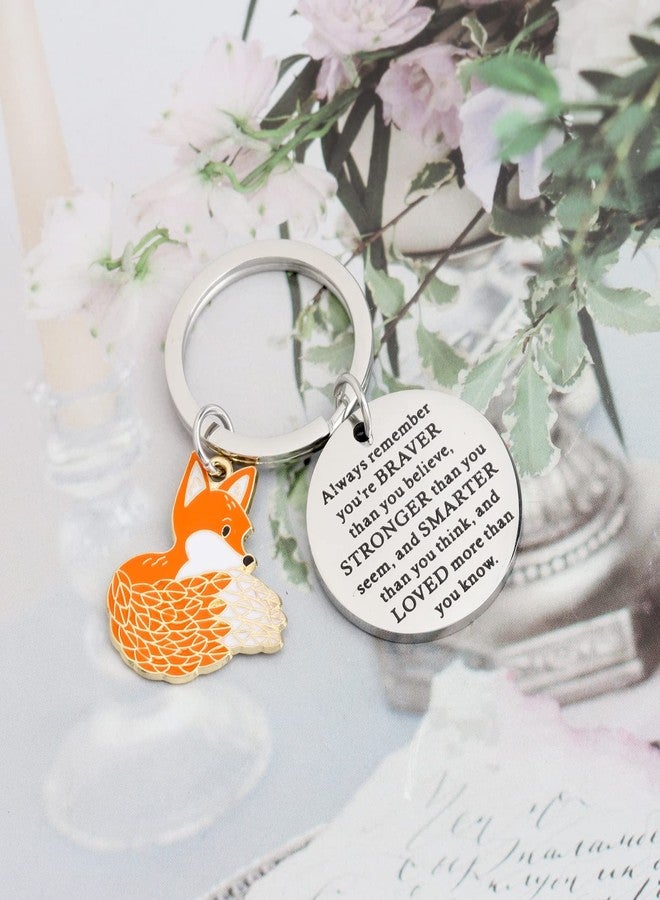 MYOSPARK MYOSPAPK Fox Keychain Animal Fox Lovers Gift You are Braver Stronger Smarter Than You Think Inspirational Jewelry (Fox Always KC) - Image 4
