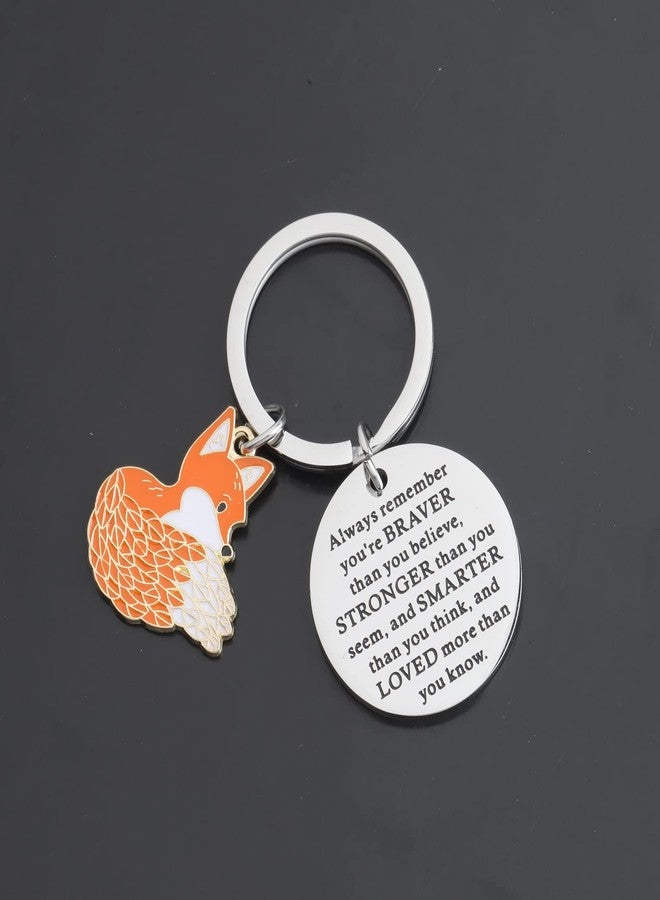 MYOSPARK MYOSPAPK Fox Keychain Animal Fox Lovers Gift You are Braver Stronger Smarter Than You Think Inspirational Jewelry (Fox Always KC) - Image 5
