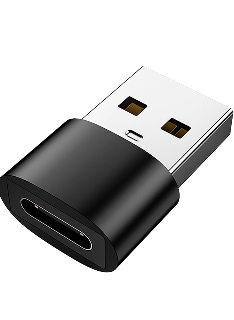 ماركة غير محددة - 4 (حزمة) محول USB C أنثى إلى USB ذكر من النوع C إلى USB A، محول كابل شاحن، متوافق مع iPhone 11 12 Pro Max، iPad 2020، Samsung Galaxy Note 10 S20 Plus S20 Ultra، Google Pixel 4 3 2 XL (أسود) - Image 1
