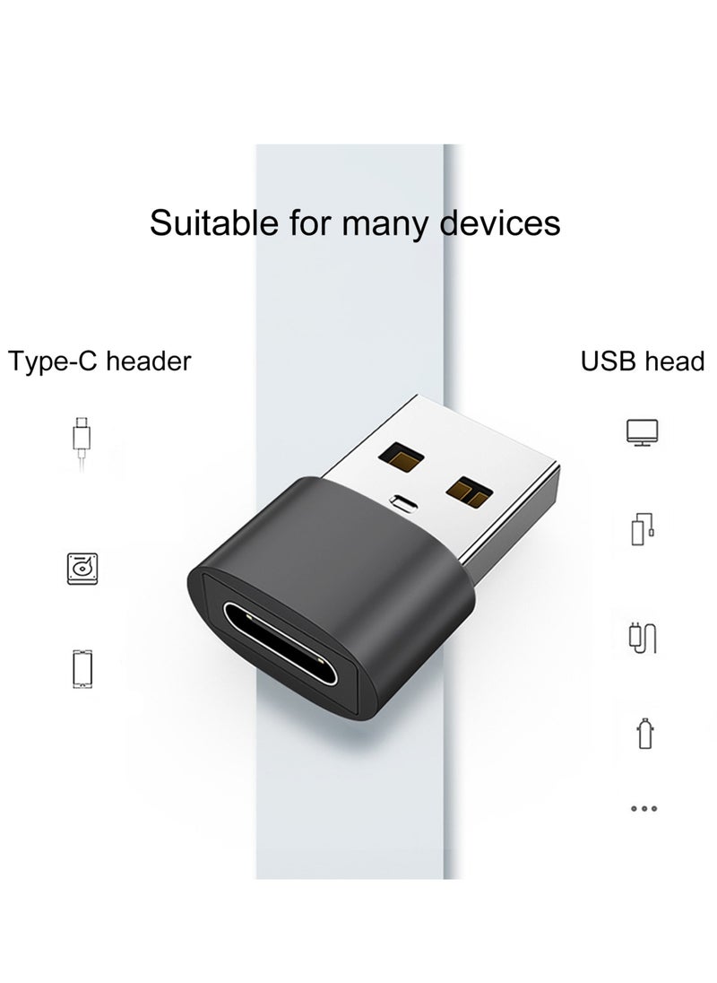 ماركة غير محددة - 4 (حزمة) محول USB C أنثى إلى USB ذكر من النوع C إلى USB A، محول كابل شاحن، متوافق مع iPhone 11 12 Pro Max، iPad 2020، Samsung Galaxy Note 10 S20 Plus S20 Ultra، Google Pixel 4 3 2 XL (أسود) - Image 1
