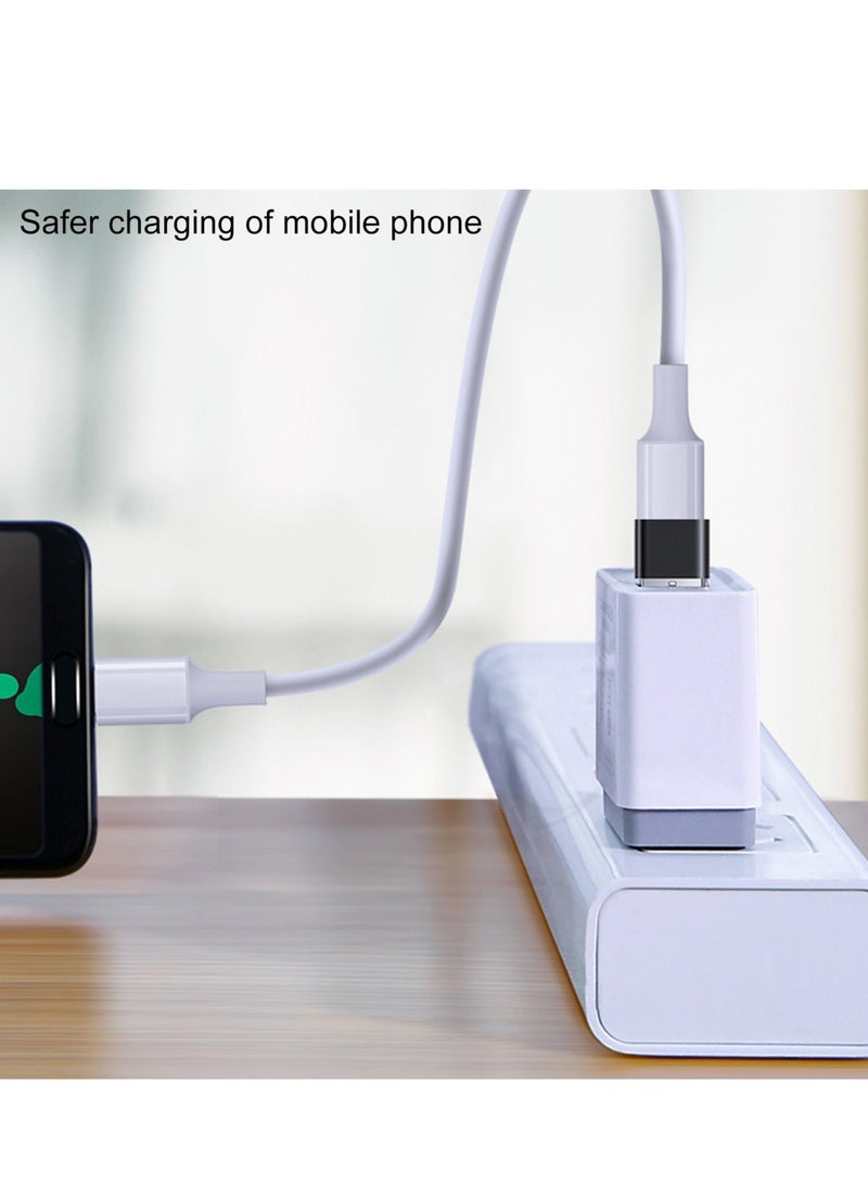 4قطع من محول OTG USB C  إلى USB A من النوع C إلى USB A، محول كابل شاحن، متوافق مع iPhone 11 12 Pro Max، iPad 2020، Samsung Galaxy Note 10 S20 Plus S20 Ultra، Google Pixel 4 3 2 XL (أسود) - Image 5