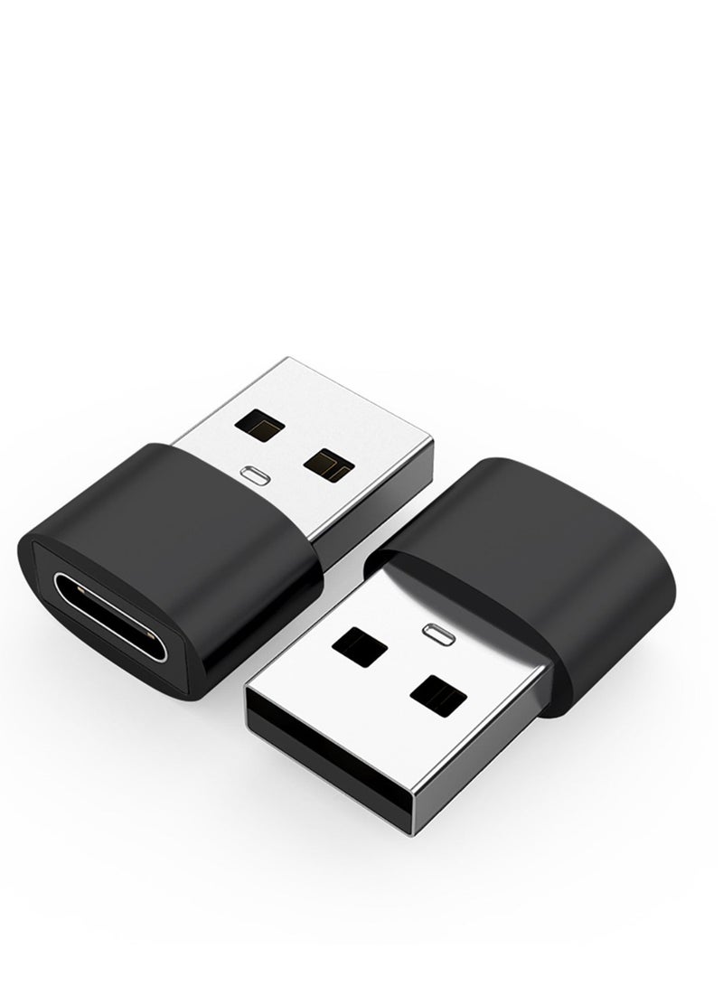 4قطع من محول OTG USB C  إلى USB A من النوع C إلى USB A، محول كابل شاحن، متوافق مع iPhone 11 12 Pro Max، iPad 2020، Samsung Galaxy Note 10 S20 Plus S20 Ultra، Google Pixel 4 3 2 XL (أسود) - Image 2