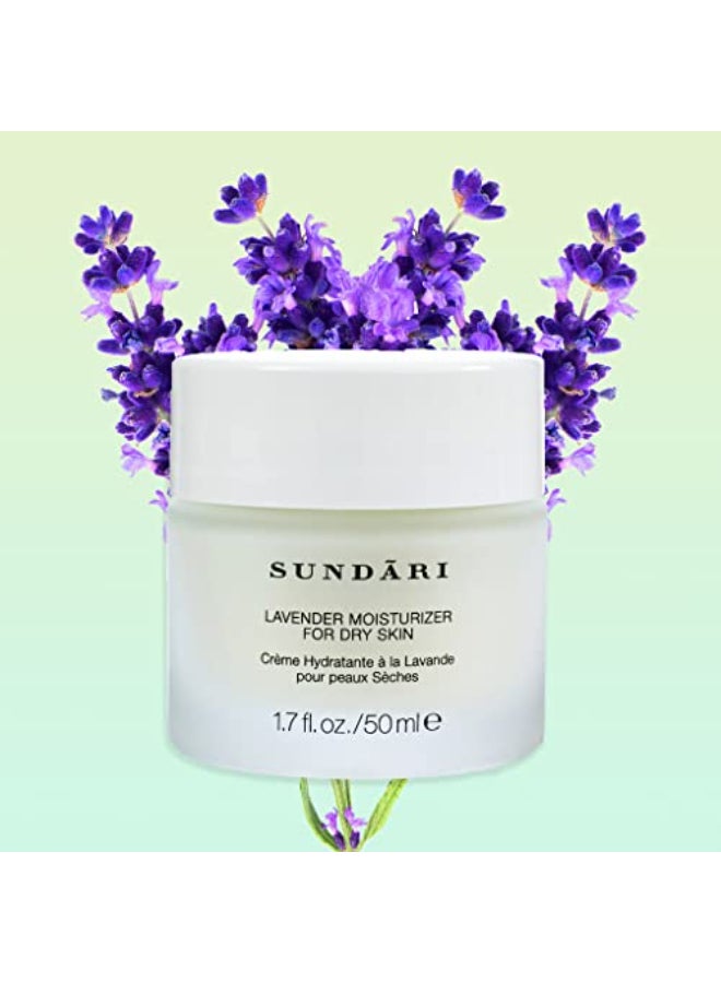 SUNDARI Lavender Moisturizer 17 Fl Oz Hydrating Cream with Essential Oils Botanical Extracts Soothes and Nourishes Lifts Firms For Dry Skin - Image 3