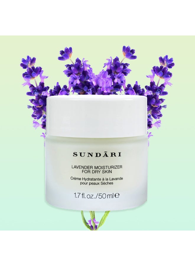 SUNDARI Lavender Moisturizer 17 Fl Oz Hydrating Cream with Essential Oils Botanical Extracts Soothes and Nourishes Lifts Firms For Dry Skin - Image 4