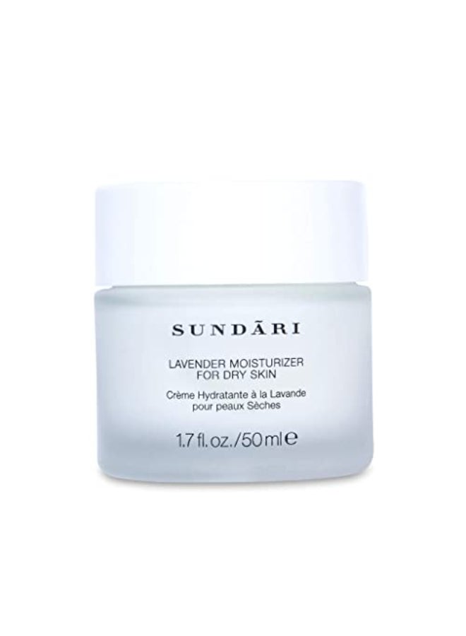SUNDARI Lavender Moisturizer 17 Fl Oz Hydrating Cream with Essential Oils Botanical Extracts Soothes and Nourishes Lifts Firms For Dry Skin - Image 1