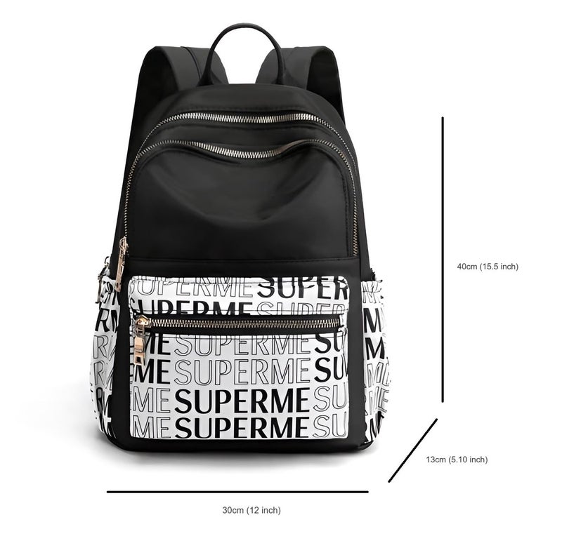WANQLYN Ethnic Style Waterproof Oxford Backpack Ladies Fashion Travel Canvas Bag Large Capacity Nylon Student School Bag Laptop Bag, Girls Printing School Backpack (Superme) - Image 2
