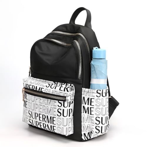 WANQLYN Ethnic Style Waterproof Oxford Backpack Ladies Fashion Travel Canvas Bag Large Capacity Nylon Student School Bag Laptop Bag, Girls Printing School Backpack (Superme) - Image 3