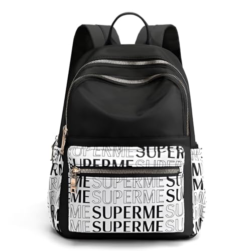 WANQLYN Ethnic Style Waterproof Oxford Backpack Ladies Fashion Travel Canvas Bag Large Capacity Nylon Student School Bag Laptop Bag, Girls Printing School Backpack (Superme) - Image 1