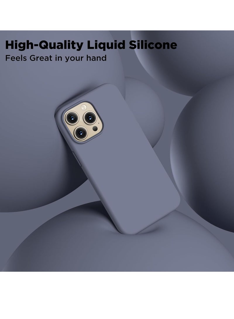 ELTRAZONE Compatible with iPhone 15 Pro Max Case, Liquid Silicone Case, Full Body Shockproof Protective Cover Slim Thin Phone Case with [Soft Anti-Scratch Microfiber Lining], 6.7 inch-Lavender Gray - Image 5