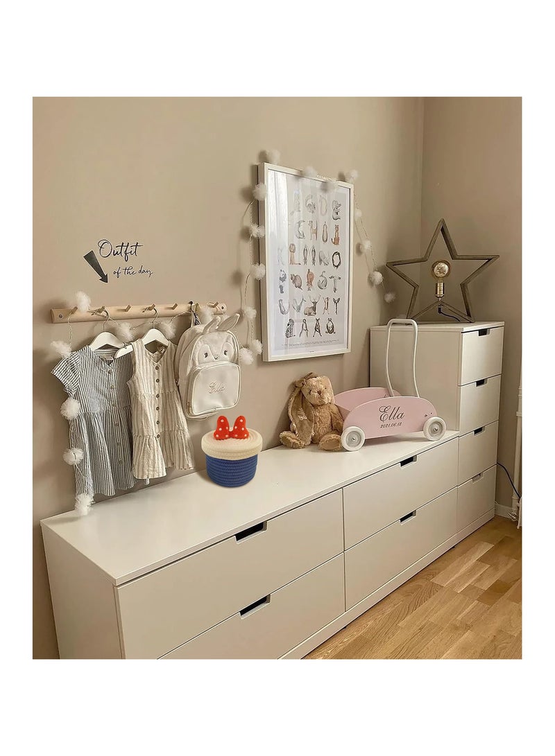 NIBEMINENT 3Pcs Cotton Rope Storage Basket with Lid for Organizing Girl's Dream Princess Natural Baskets - Image 5