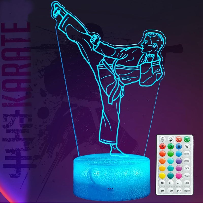 Al Raied ARS® Karate Night Light - 3D Illusion Lamp with 16 Color Changing and Remote Control - Image 1