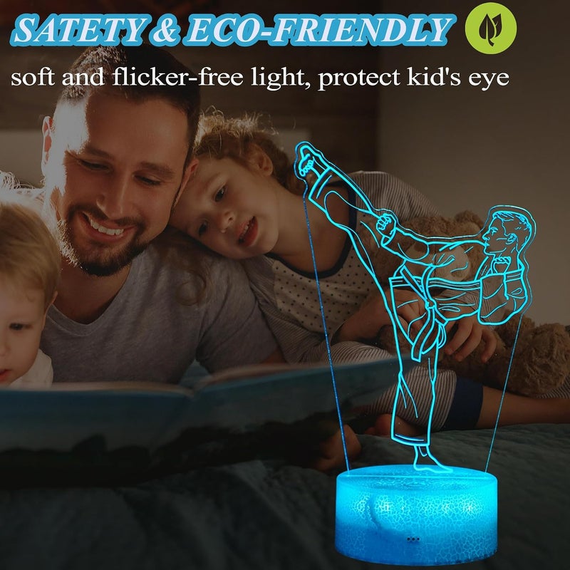 Al Raied ARS® Karate Night Light - 3D Illusion Lamp with 16 Color Changing and Remote Control - Image 2