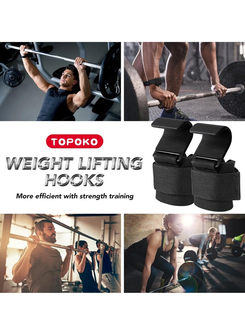 2 Pcs Weight Lifting Hooks Weightlifting Hooks Weightlifting Gloves Wristbands Gym Gloves Gym Protective Gear Wrist Support Wrist Straps for Deadlifts and Daily Gym Workouts