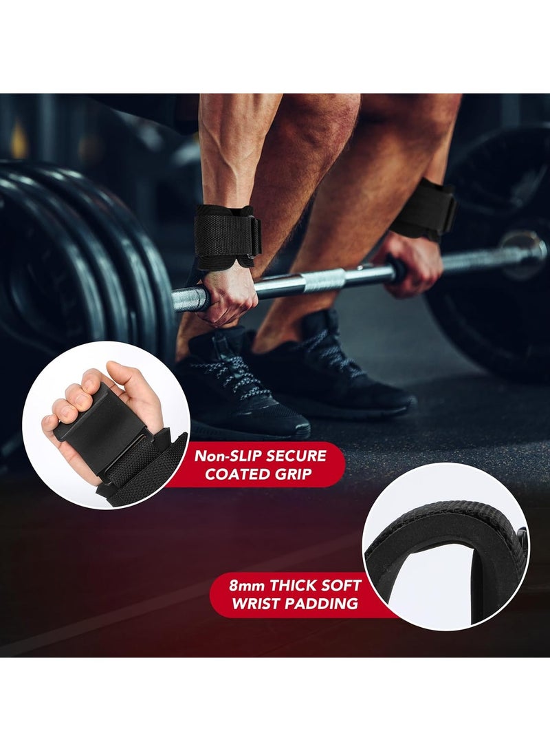 2 Pcs Weight Lifting Hooks Weightlifting Hooks Weightlifting Gloves Wristbands Gym Gloves Gym Protective Gear Wrist Support Wrist Straps for Deadlifts and Daily Gym Workouts
