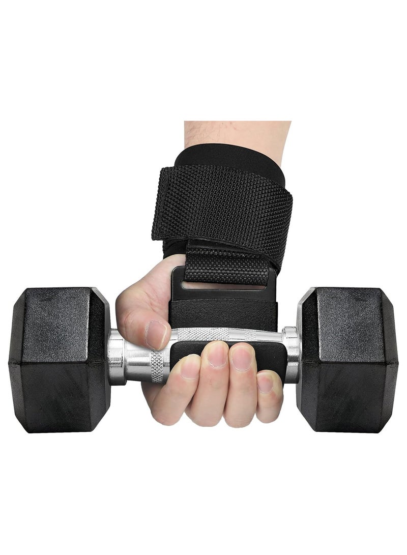 2 Pcs Weight Lifting Hooks Weightlifting Hooks Weightlifting Gloves Wristbands Gym Gloves Gym Protective Gear Wrist Support Wrist Straps for Deadlifts and Daily Gym Workouts