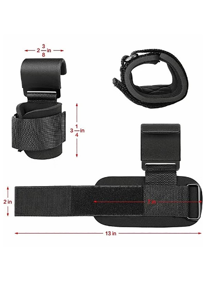 2 Pcs Weight Lifting Hooks Weightlifting Hooks Weightlifting Gloves Wristbands Gym Gloves Gym Protective Gear Wrist Support Wrist Straps for Deadlifts and Daily Gym Workouts