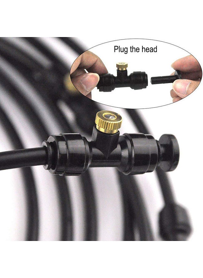 Generic 10PCS Misting Nozzles with Tees and Plug 1/4 Inch Misting Nozzles Kit Brass Mister Nozzles for Outdoor Garden Cooling Spray System  - Image 3