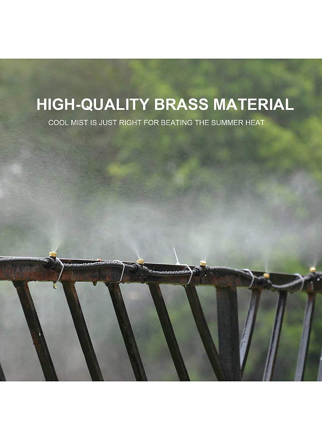 Generic 10PCS Misting Nozzles with Tees and Plug 1/4 Inch Misting Nozzles Kit Brass Mister Nozzles for Outdoor Garden Cooling Spray System  - Image 2