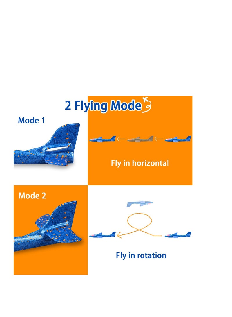 17.5 Inch LED Light Foam Glider Plane 2 Flight Modes Flying Toy for Kids Gifts for Boys Girls Age 3 4 5 6 7 8 9 Years Old Outdoor Sports Toys Birthday Party Favors 2pcs - Image 4