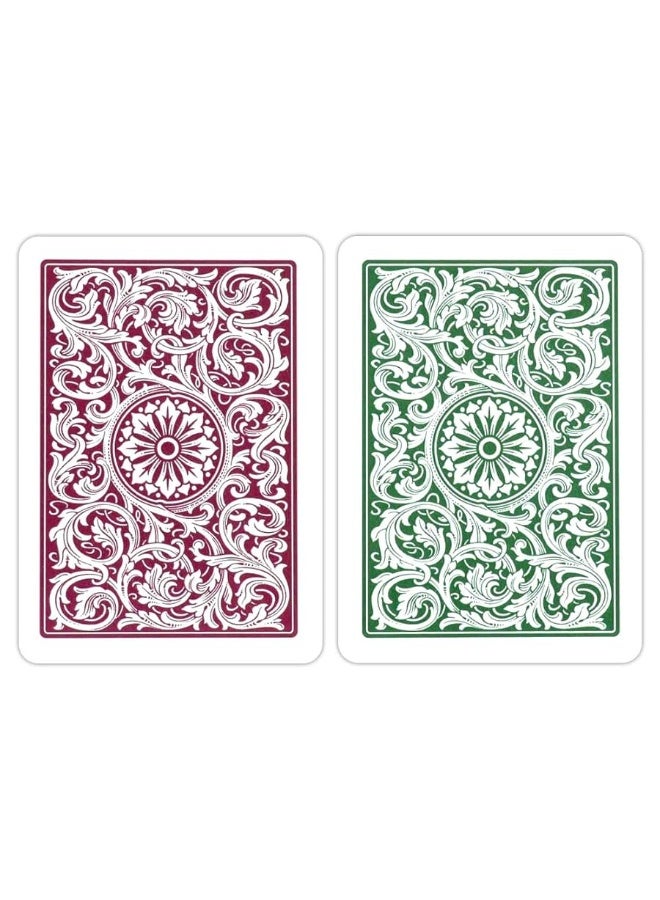 Copag بطاقات لعب بلاستيكية 100% تصميم كوباج 1546، حجم بوكر (قياسي) أخضر/بورغندي (فهرس عملاق، 1 مجموعة) - Image 5