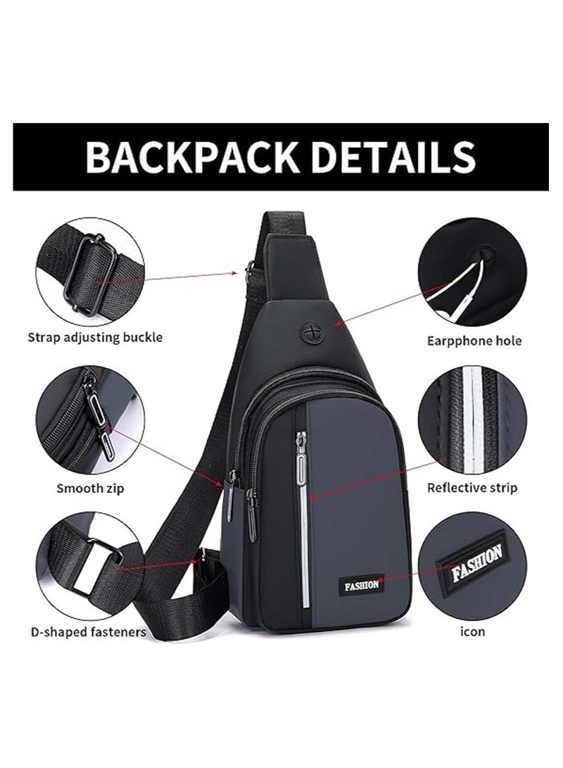 SYOSI Sling Backpack Cross-Body Sling Bags for Men Small 6L Mini Crossbody Bags Fanny Pack Lightweight One Strap Shoulder Backpacks - Image 4
