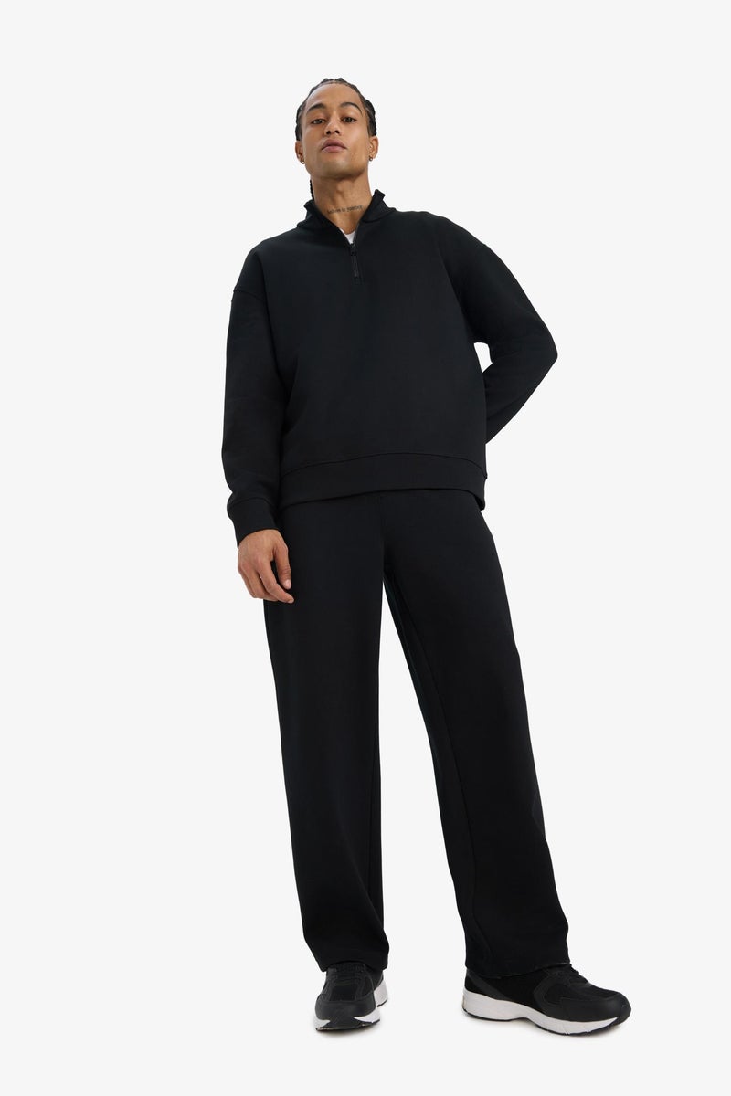 DeFacto Black Man Boxy Fit Long Sleeve Sweatshirt Casual - Image 2