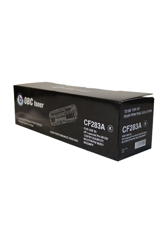 OBC - OBC Compatible CF283A Toner Cartridge  Black  Prints up to 1500 Pages  Replacement for HP 83A Toner  Compatible with HP LaserJet Pro M125 and M127 Printers - Image 1