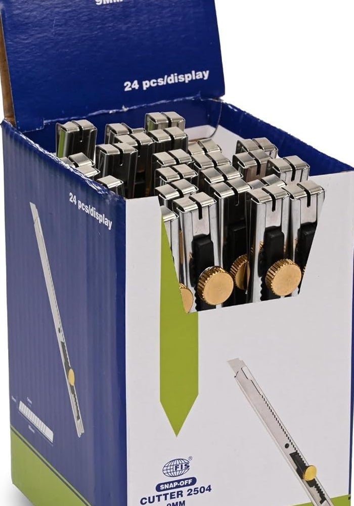 FIS Snap-Off Safety Utility Cutter with 9mm Blade - Set of 24 Pieces - Image 2