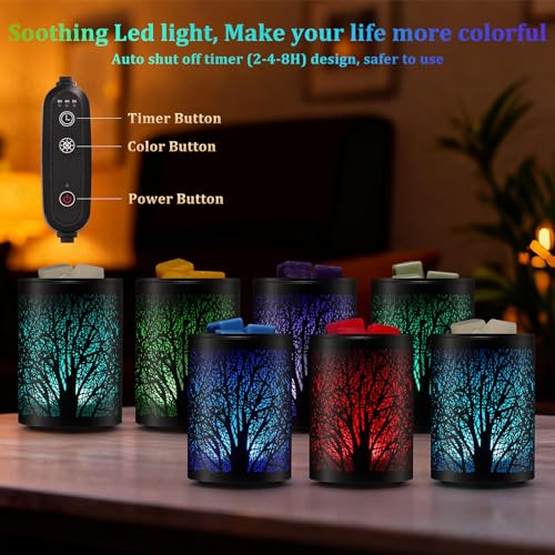 ENAROMA Electric Wax Melt Warmer with 7Color LED Timer Function Flameless Scented Wax Burner and Oil lamp for Home Christmas and Farmhouse Decor - Image 3