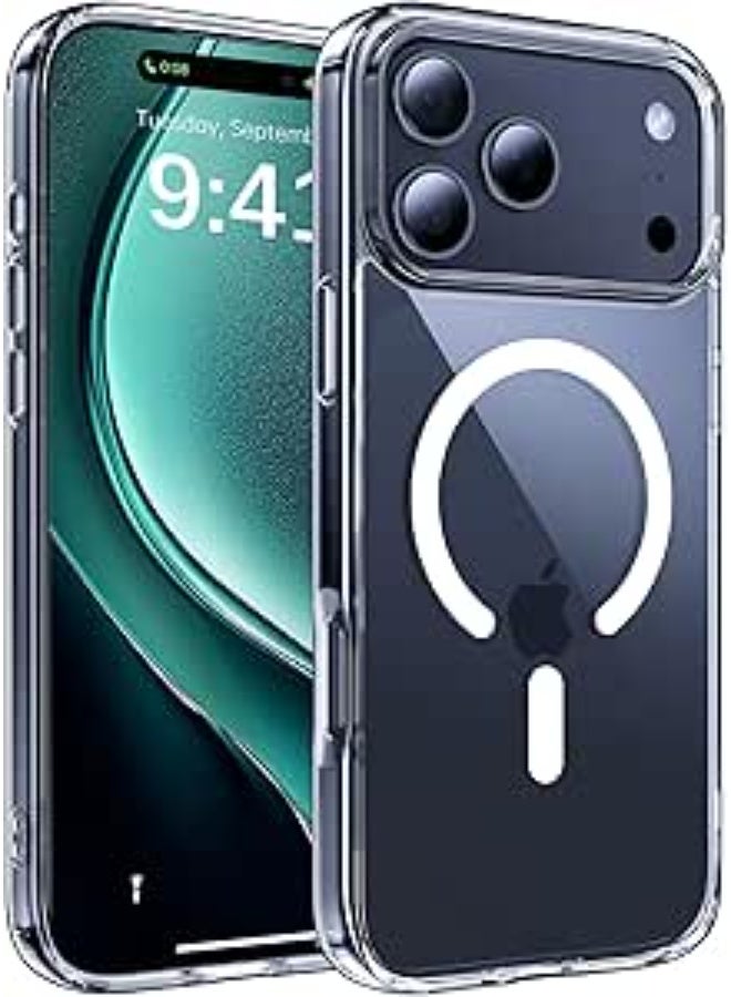 كيس جراب مغناطيسي لموبايل ابل ايفون 17 برو 6.3 انش، متوافق مع ماج سيف، لا يصفر ابدا، جراب موبايل شفاف، مضاد للصدمات، مقاوم للخدش، جراب حماية خلفي - Image 1