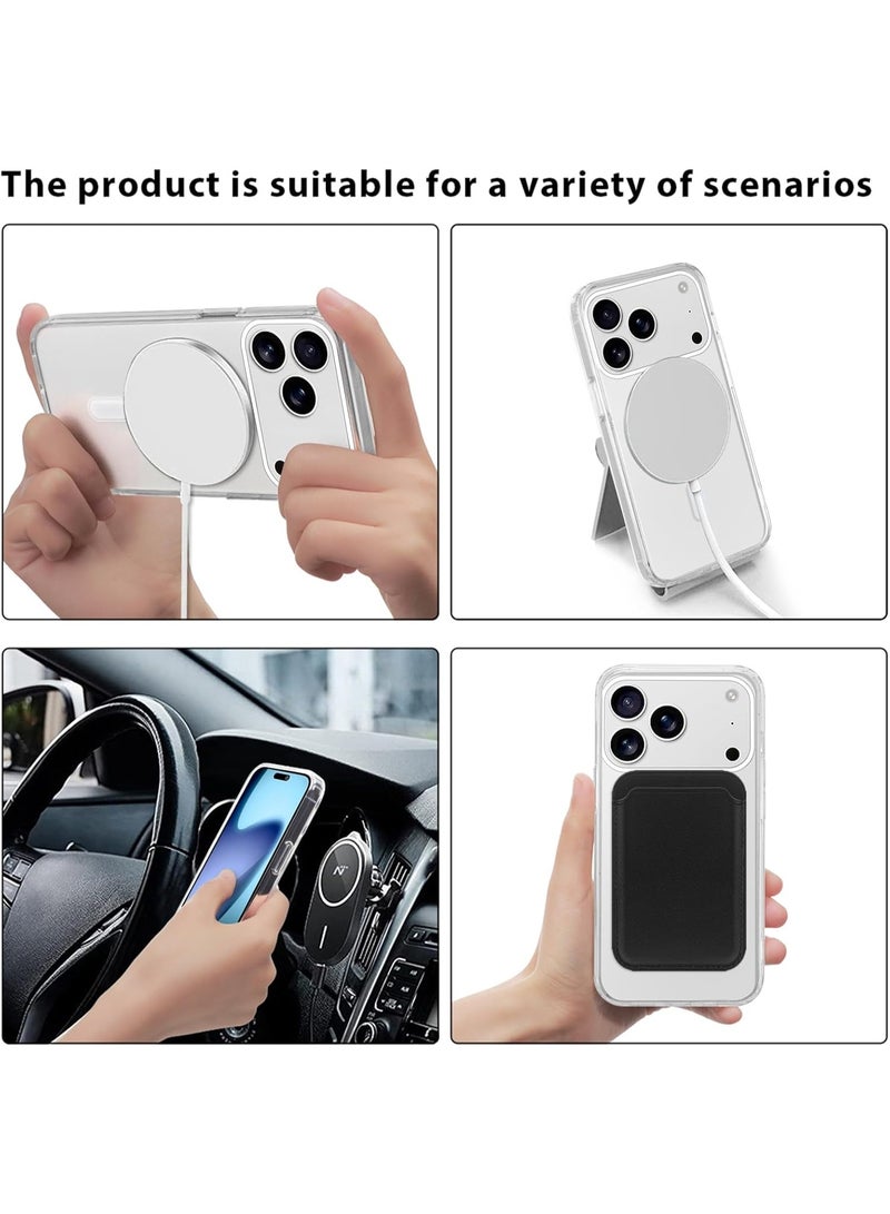 كيس جراب مغناطيسي لموبايل ابل ايفون 17 برو 6.3 انش، متوافق مع ماج سيف، لا يصفر ابدا، جراب موبايل شفاف، مضاد للصدمات، مقاوم للخدش، جراب حماية خلفي - Image 2