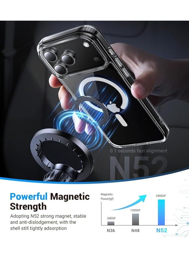 كيس جراب مغناطيسي لموبايل ابل ايفون 17 برو 6.3 انش، متوافق مع ماج سيف، لا يصفر ابدا، جراب موبايل شفاف، مضاد للصدمات، مقاوم للخدش، جراب حماية خلفي - Image 4