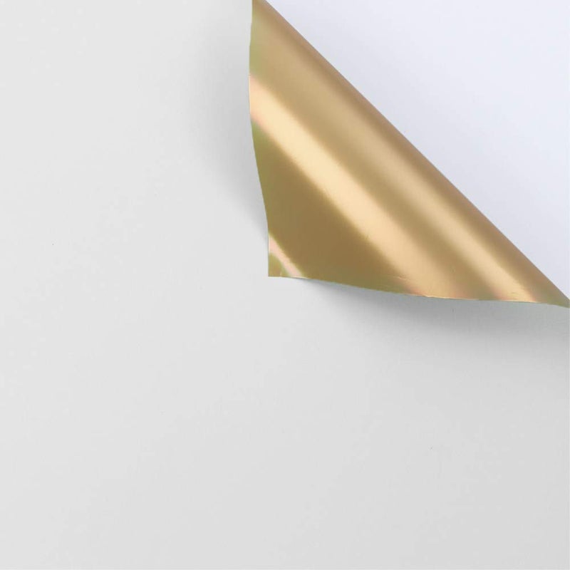 BBJ WRAPS Double Sided Golden Flower Wrapping Paper Waterproof Gift Packaging Florist Bouquet Wraps 20 Sheets 236X236 Inch White