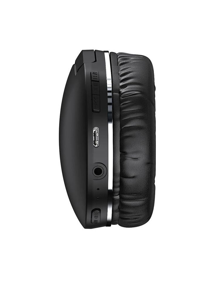 Base Encok Wireless Headphone D02 Pro Bluetooth Music Headset V5.0 Wireless Version with 50H Playtime 450mAh 3.7V  ABS PC Material Black - Image 3