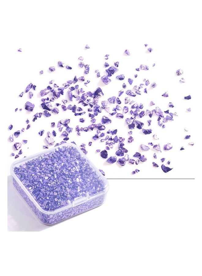 80g Crushed Glass Stone Resin Filling for DIY Epoxy Resin Mold Irregular Crystal Nail Art Decoration Jewelry Making Light Violet - Image 1