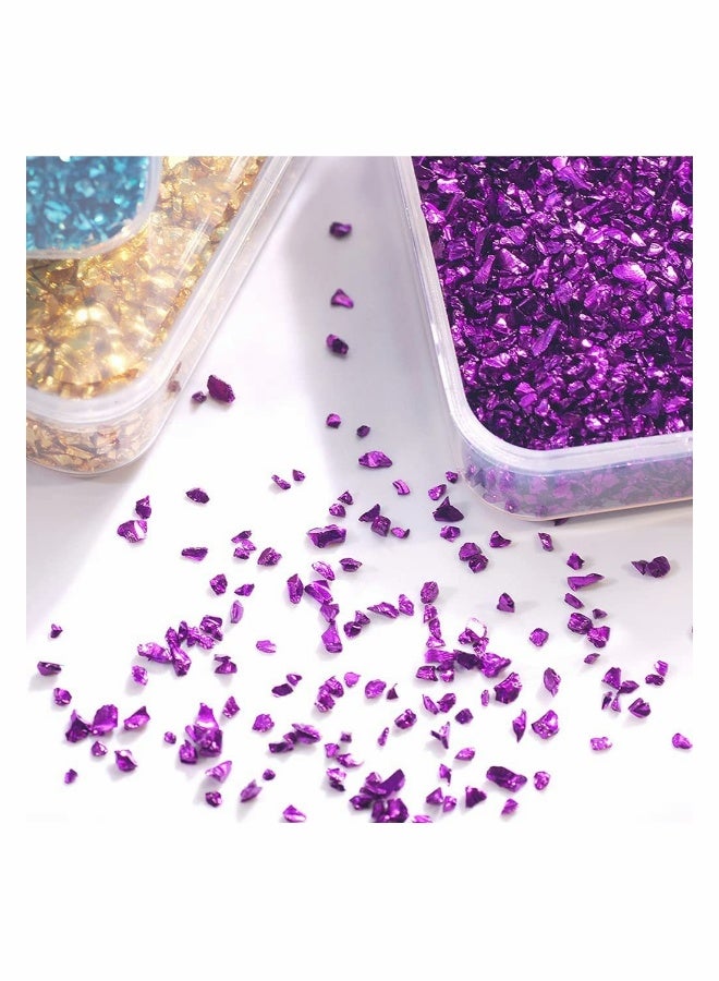 80g Crushed Glass Stone Resin Filling for DIY Epoxy Resin Mold Irregular Crystal Nail Art Decoration Jewelry Making Light Violet - Image 3