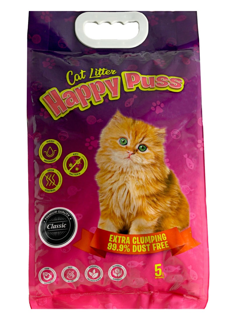 HAPPY PUSS EXTRA CLUMPING  BENTONITE CAT LITTER 5L CLASSIC - Image 1