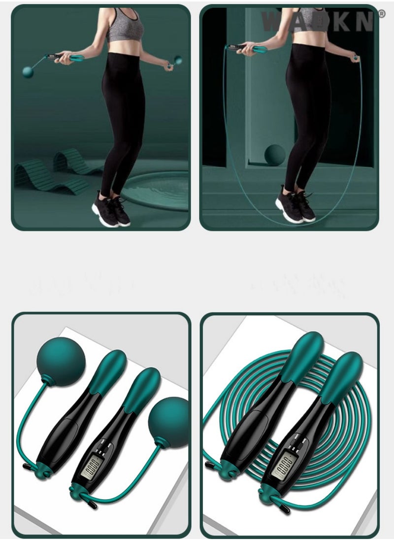 WAOKN Dual Purpose Digital Jump Rope,Adjustable Counting Skipping Rope,Multimode Skipping Rope with Calories,2 In 1 Adjustable workout Jump Ropes,with Calorie Counter LCD Display for Fitness,Workout, Gym  - Image 2