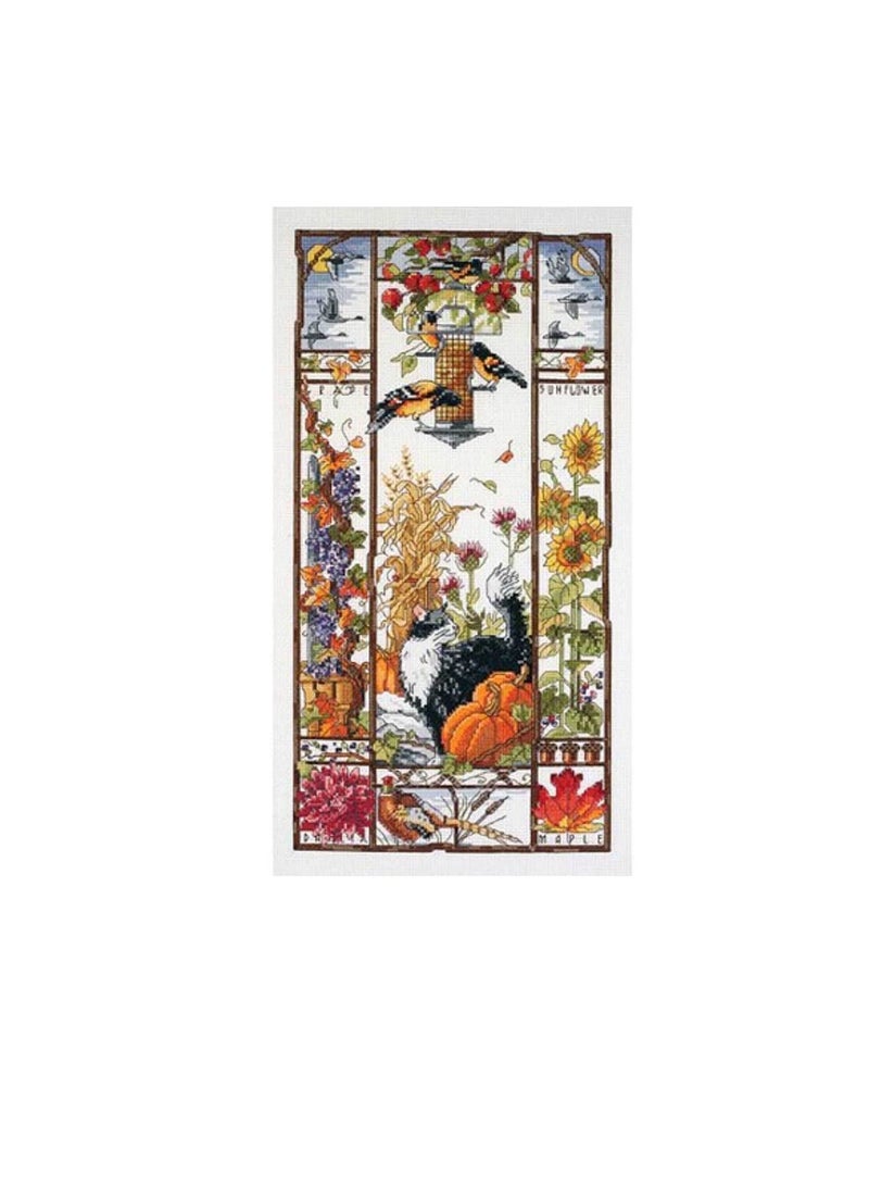 أوتمن مجموعة خيوط قطط الخريف عد عبر الابره 8in x 16in 14pc - Image 1