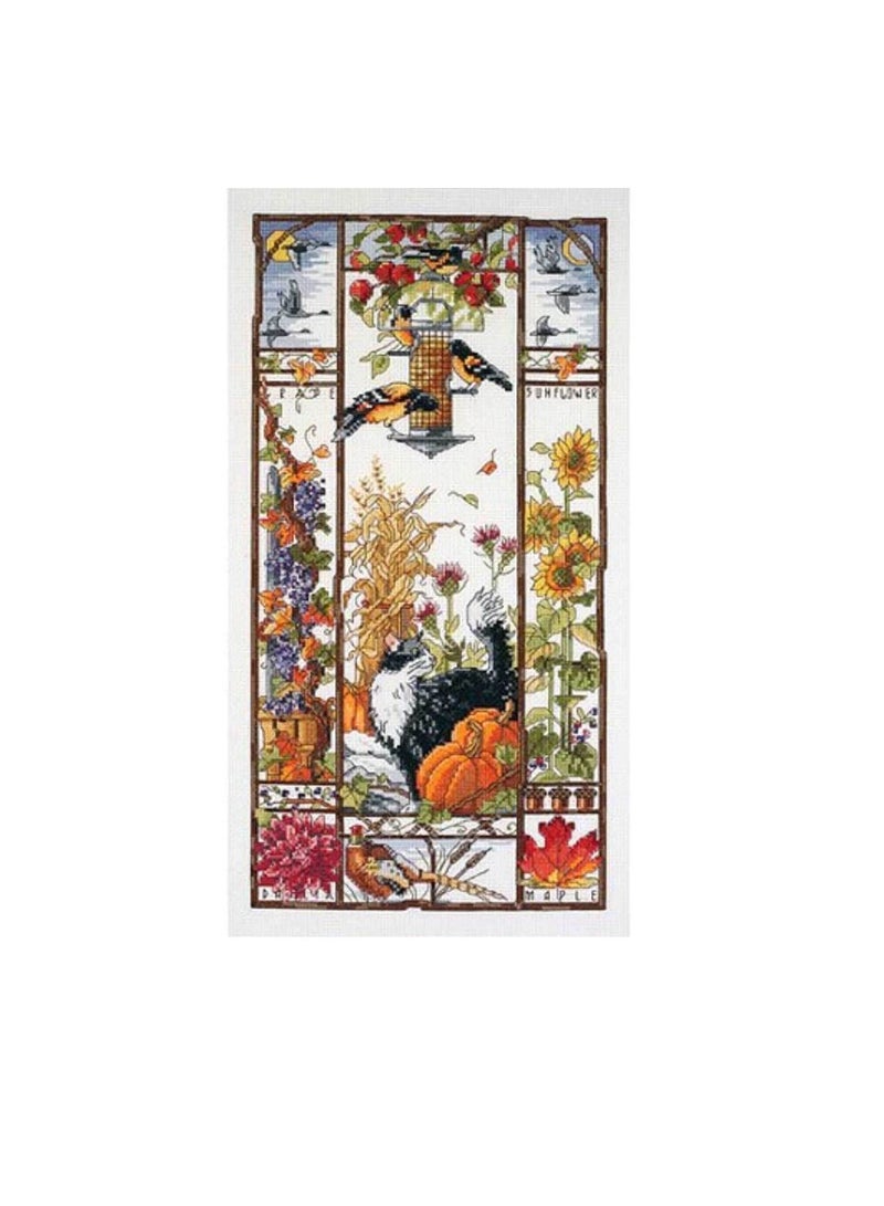 أوتمن مجموعة خيوط قطط الخريف عد عبر الابره 8in x 16in 14pc - Image 2
