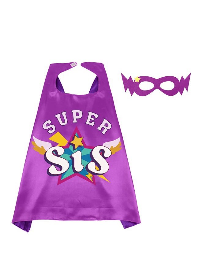 D.Q.Z Superhero-Capes and Masks for Kids, Big Sister Gifts for Girls' Role Play New Sibling Birthday Family Party (Purple) - Image 1